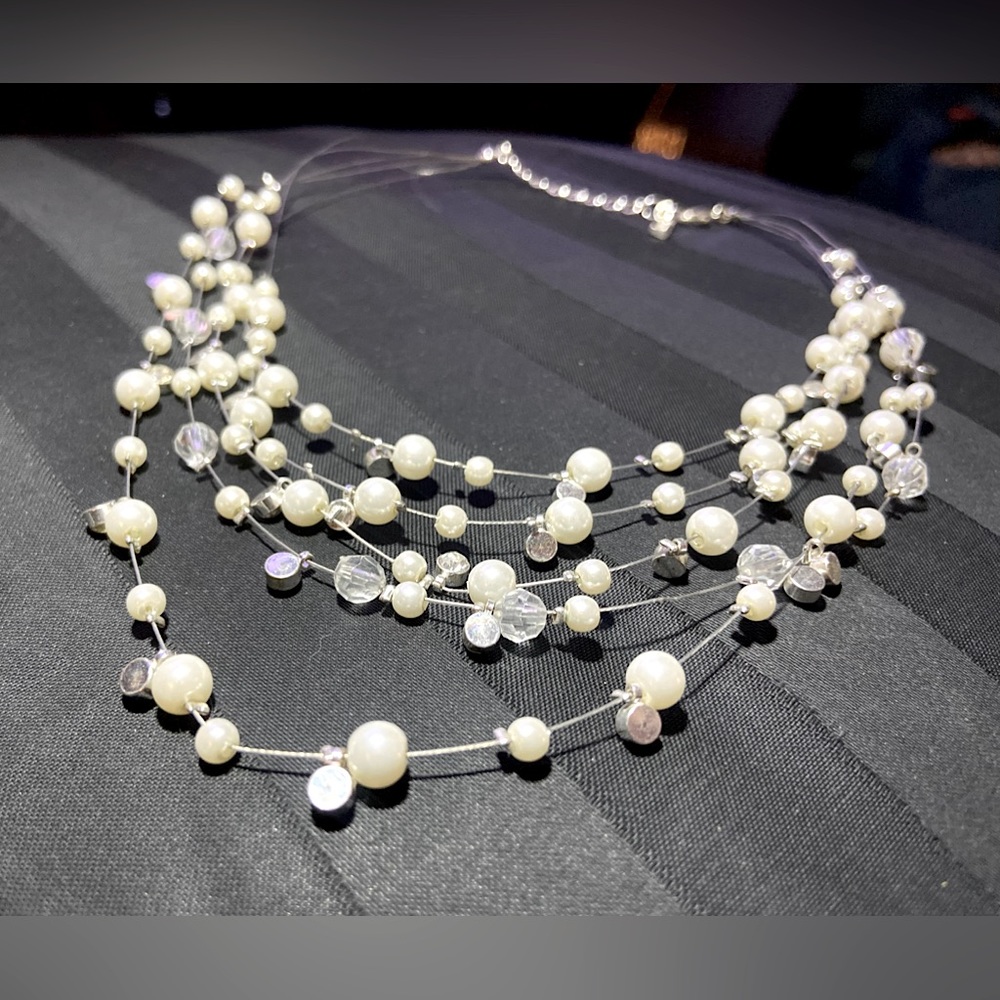 Elegant Cezanne 5 Strand Floating Pearl Necklace